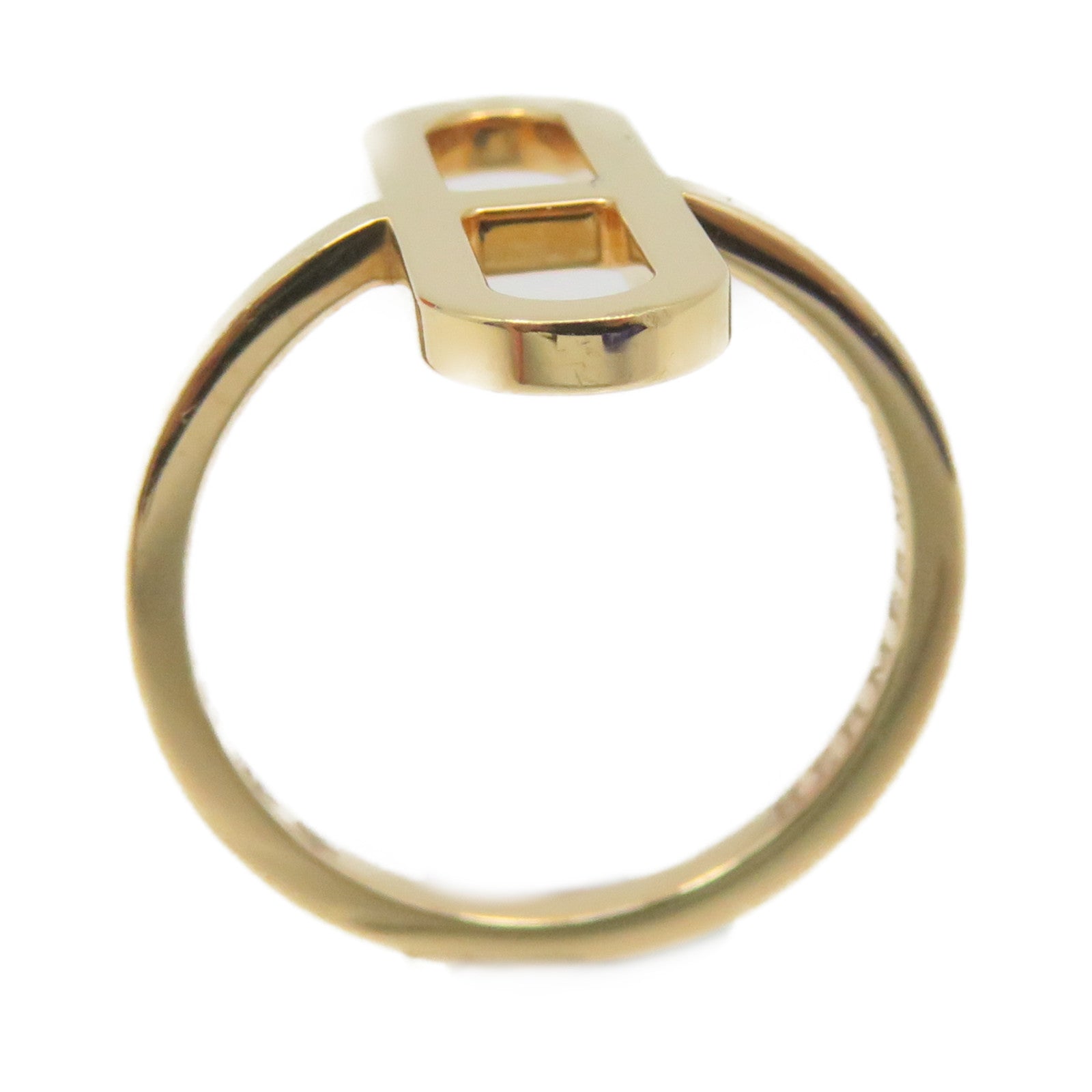 HERMES 18K rose gold Ever Chaine D'ancre Ring #51