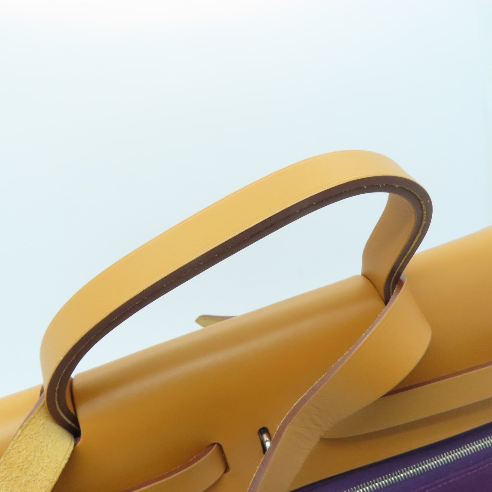 HERMES Canvas 2 Way Shoulder Bag Silver Buckle Handle Shoulder Bag Purple