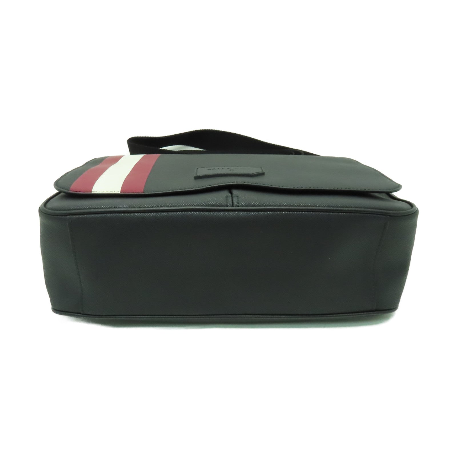 BALLY 塗層帆布Shoulder Bag銀扣肩背袋黑色