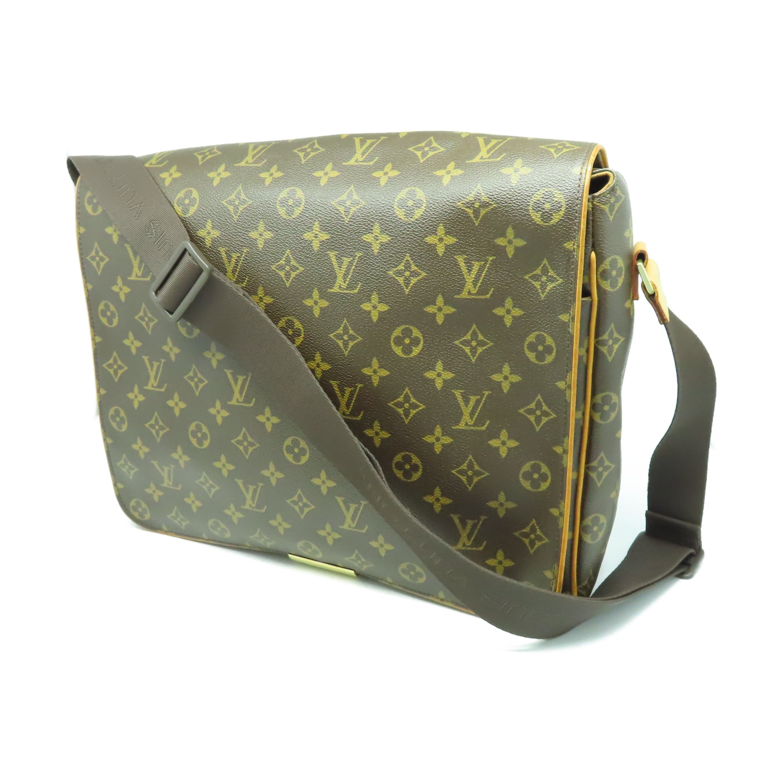 LOUIS VUITTON Monogram Abbesses Messenger金扣肩背袋棕色
