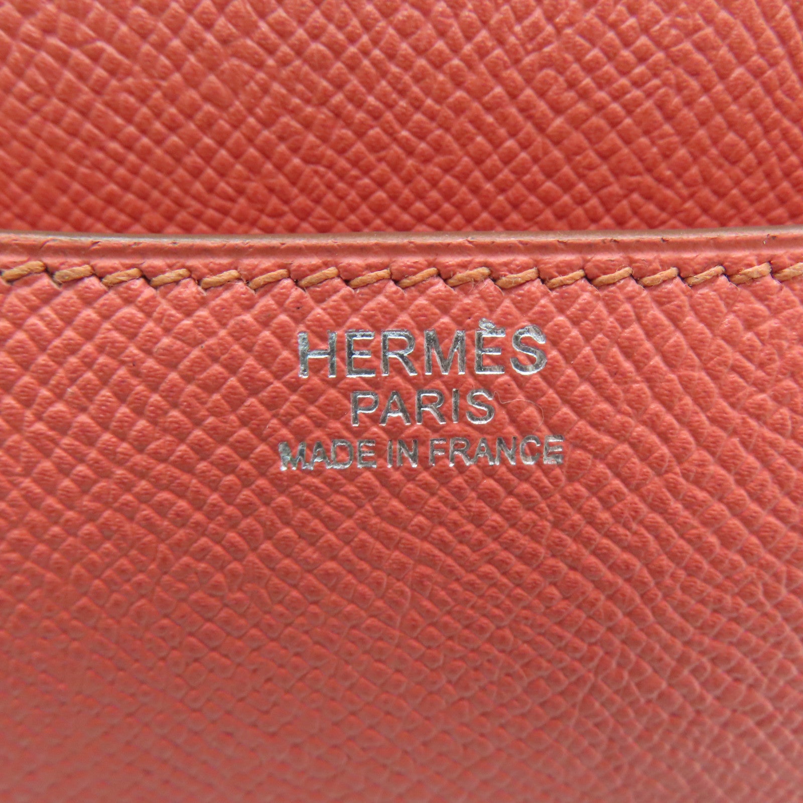HERMES Epsom皮革Constance 24银扣肩背袋Flamingo