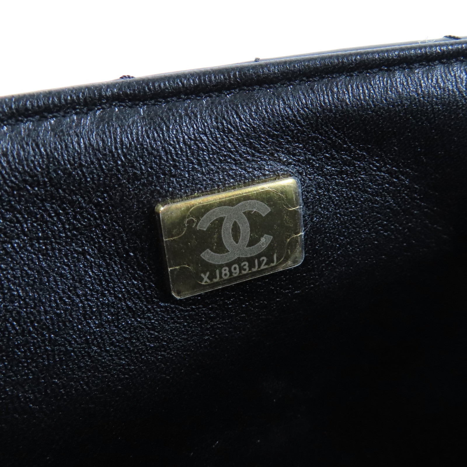 CHANEL 菱格羊皮皮革Chain Shoulder Bag金扣鏈帶肩背袋黑色