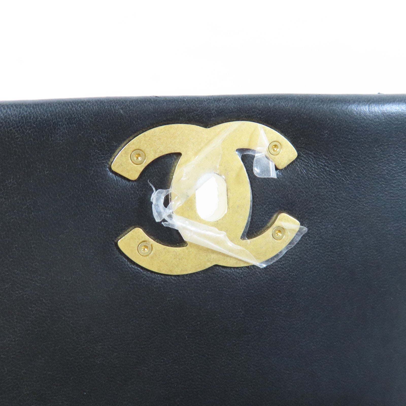 CHANEL 菱格羊皮皮革Chain Shoulder Bag金扣鏈帶肩背袋黑色