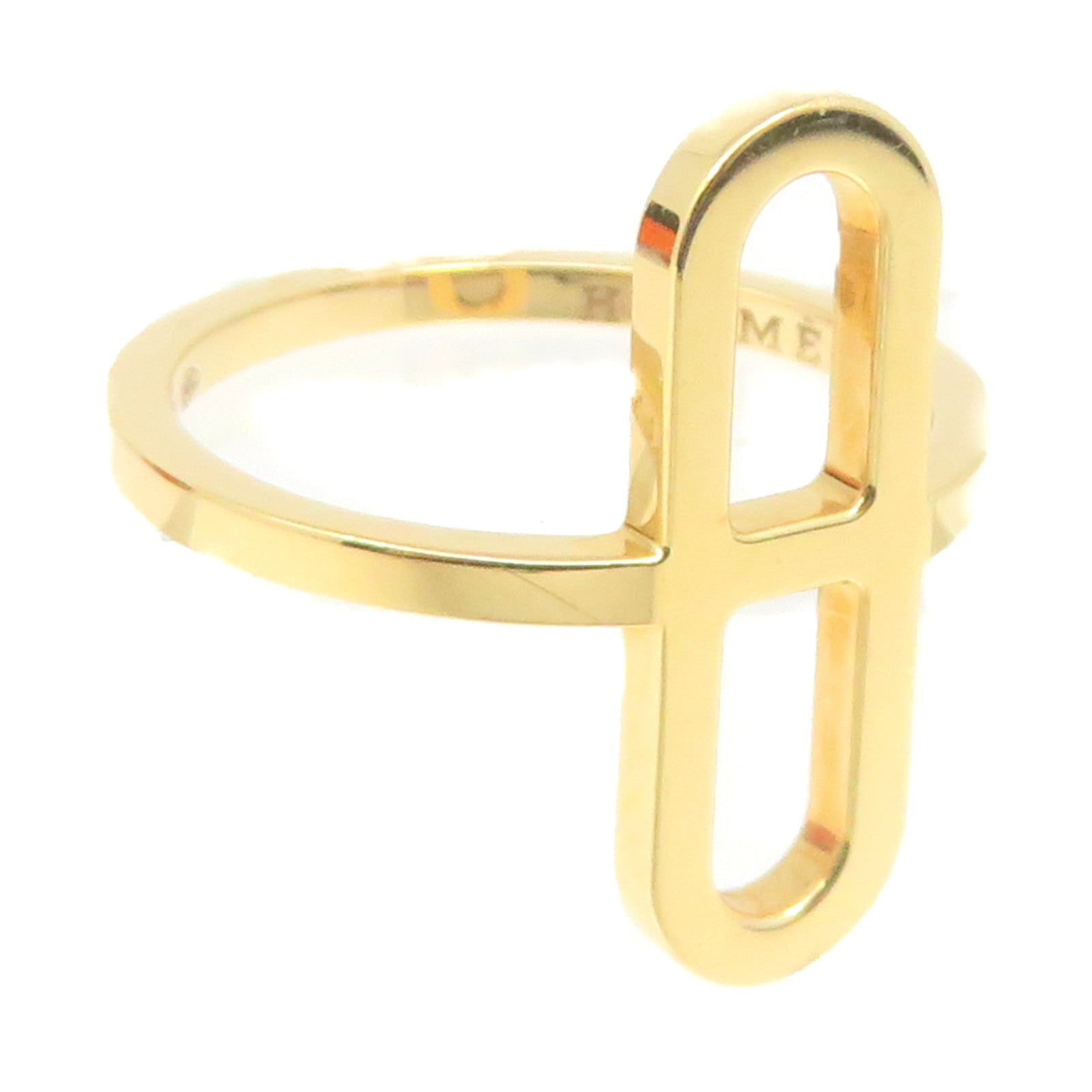 HERMES 18K rose gold Ever Chaine D'ancre Ring #51