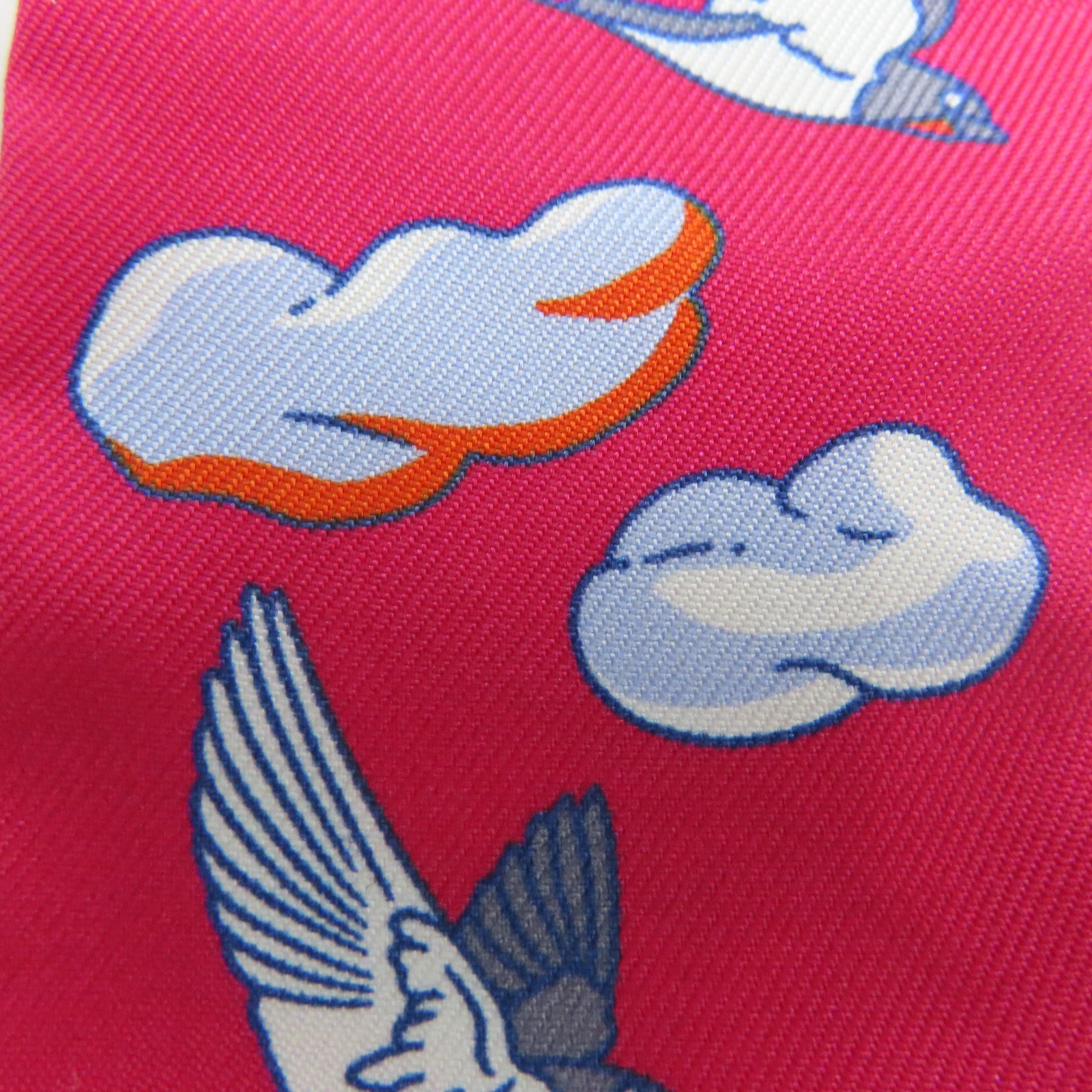 HERMES 【激減優惠】絲質Twilly絲巾紅色/藍色