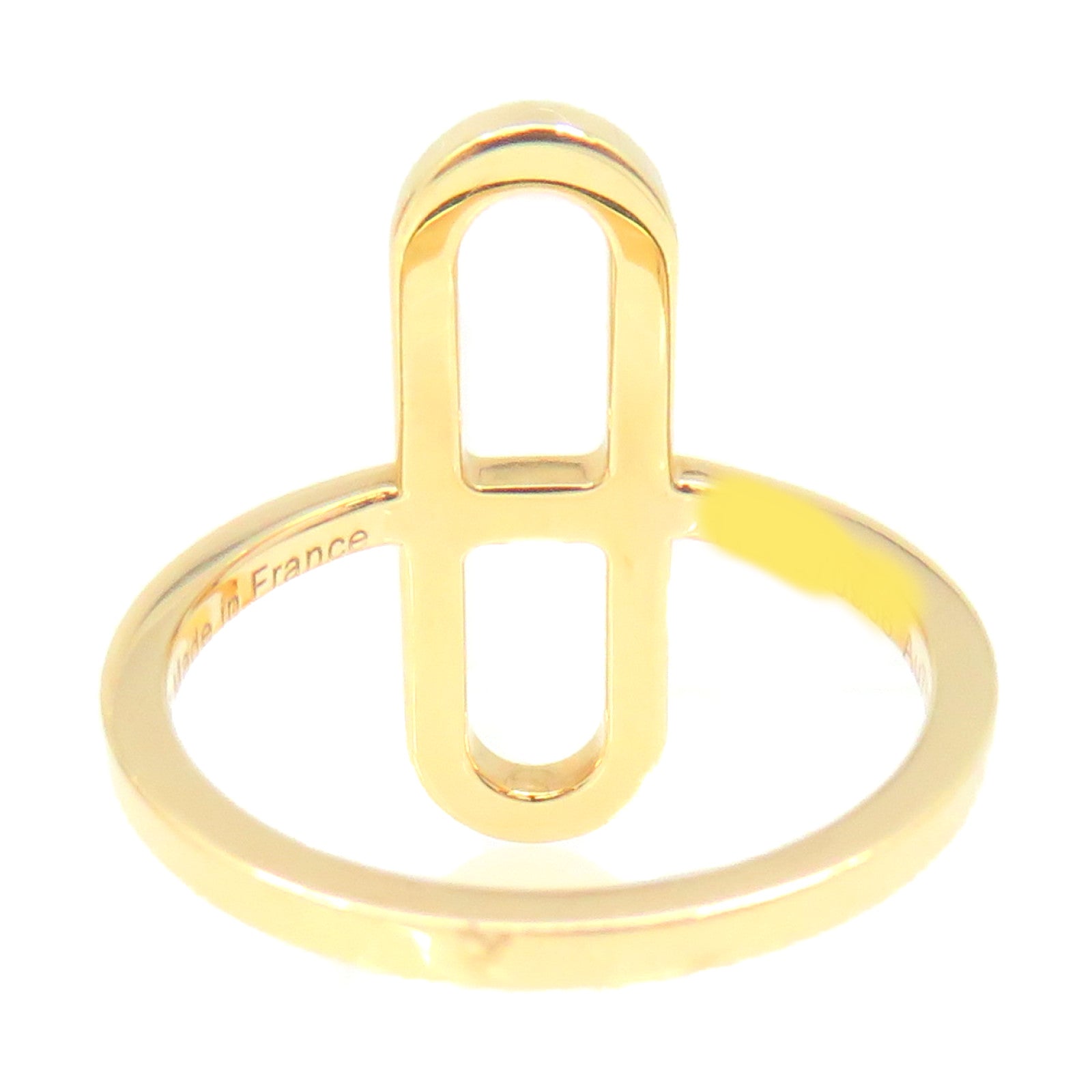 HERMES 18K rose gold Ever Chaine D'ancre Ring #51