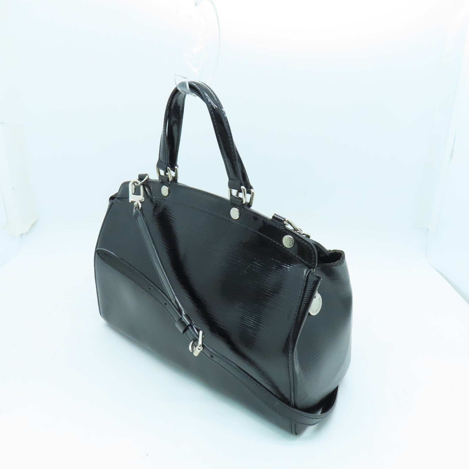 LOUIS VUITTON Epi Electric Brea MM銀扣手挽肩背兩用袋黑色