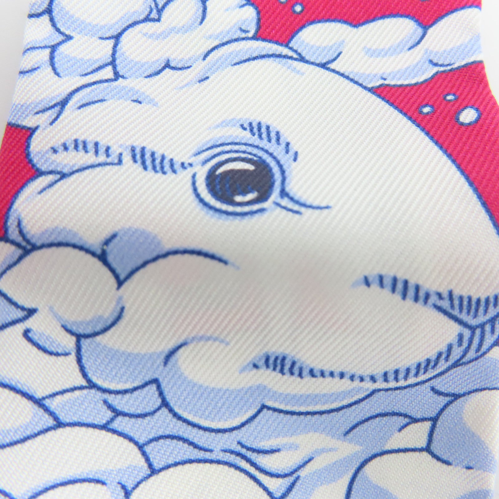 HERMES 【激減優惠】絲質Twilly絲巾紅色/藍色