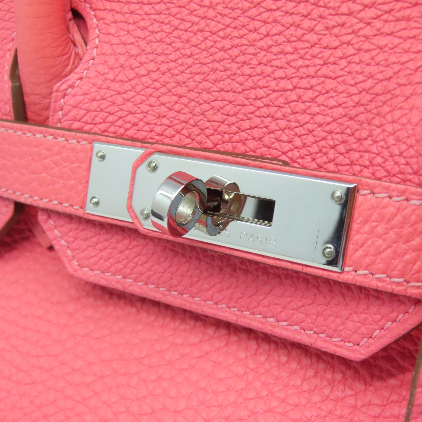 HERMES Togo皮革Birkin 30銀扣手挽袋唇膏粉色