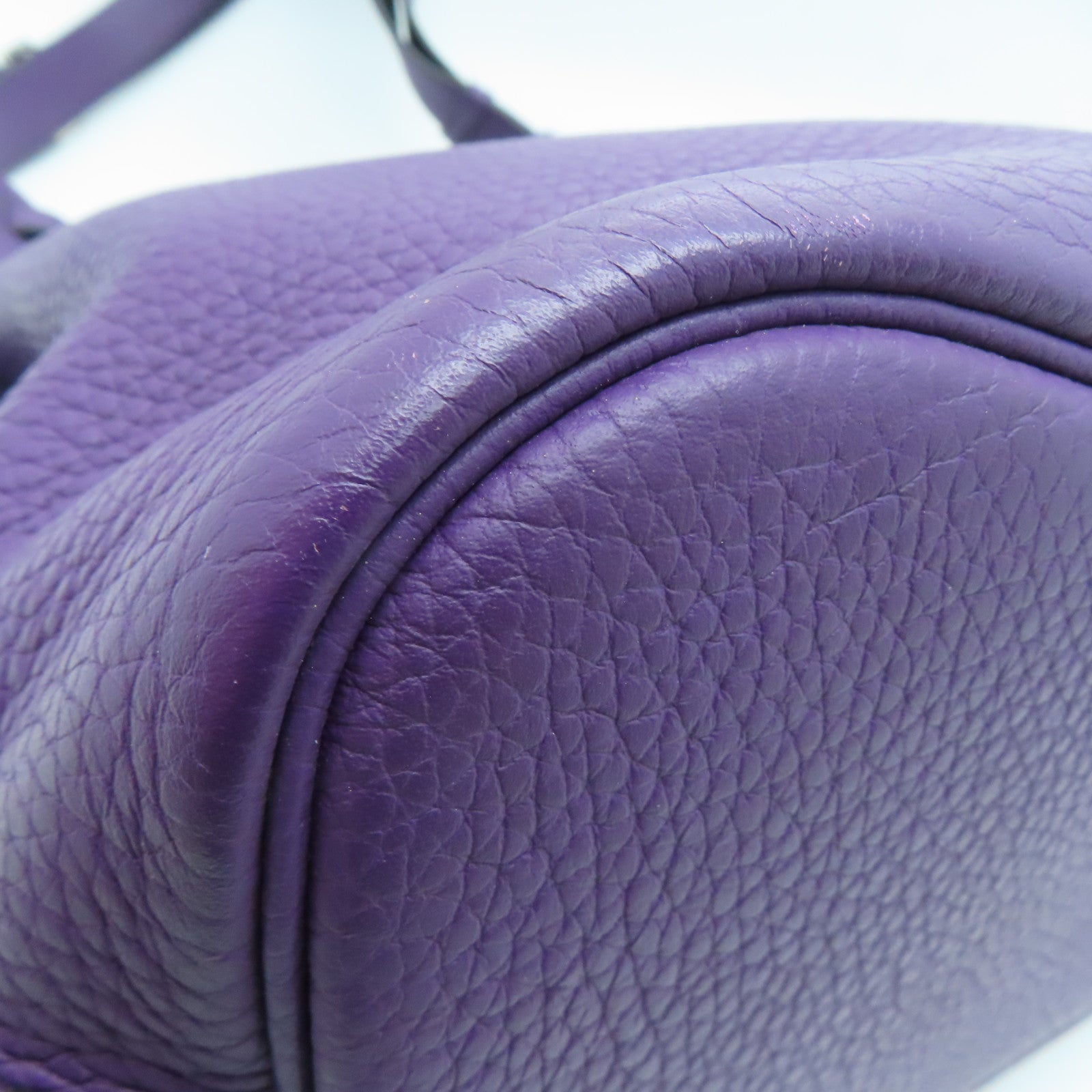 HERMES 【激減優惠】Clemence皮革So Kelly 26 One Shoulder銀扣肩背袋紫色