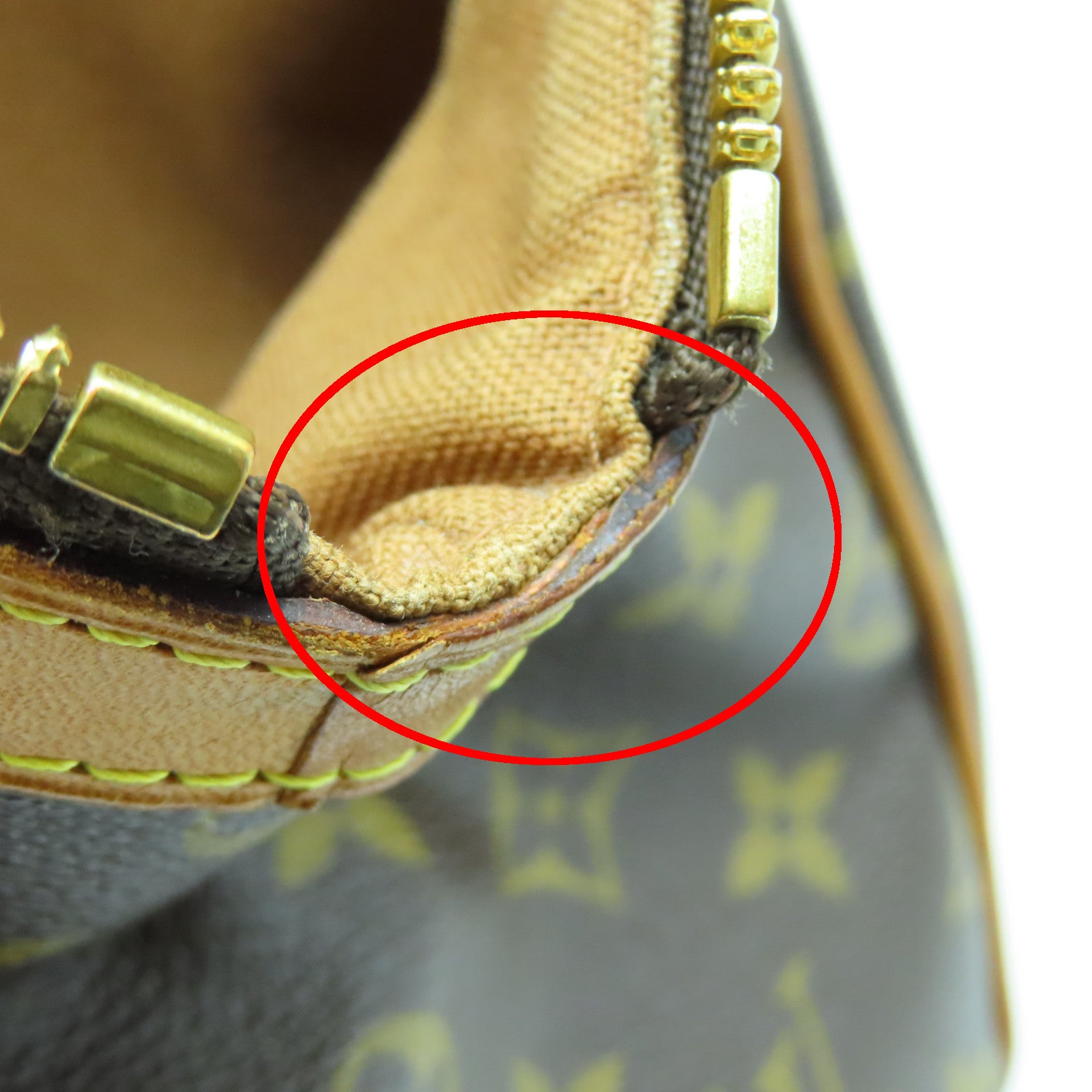 LOUIS VUITTON Monogram Tivoli PM Gold Buckle Handle Bag Brown
