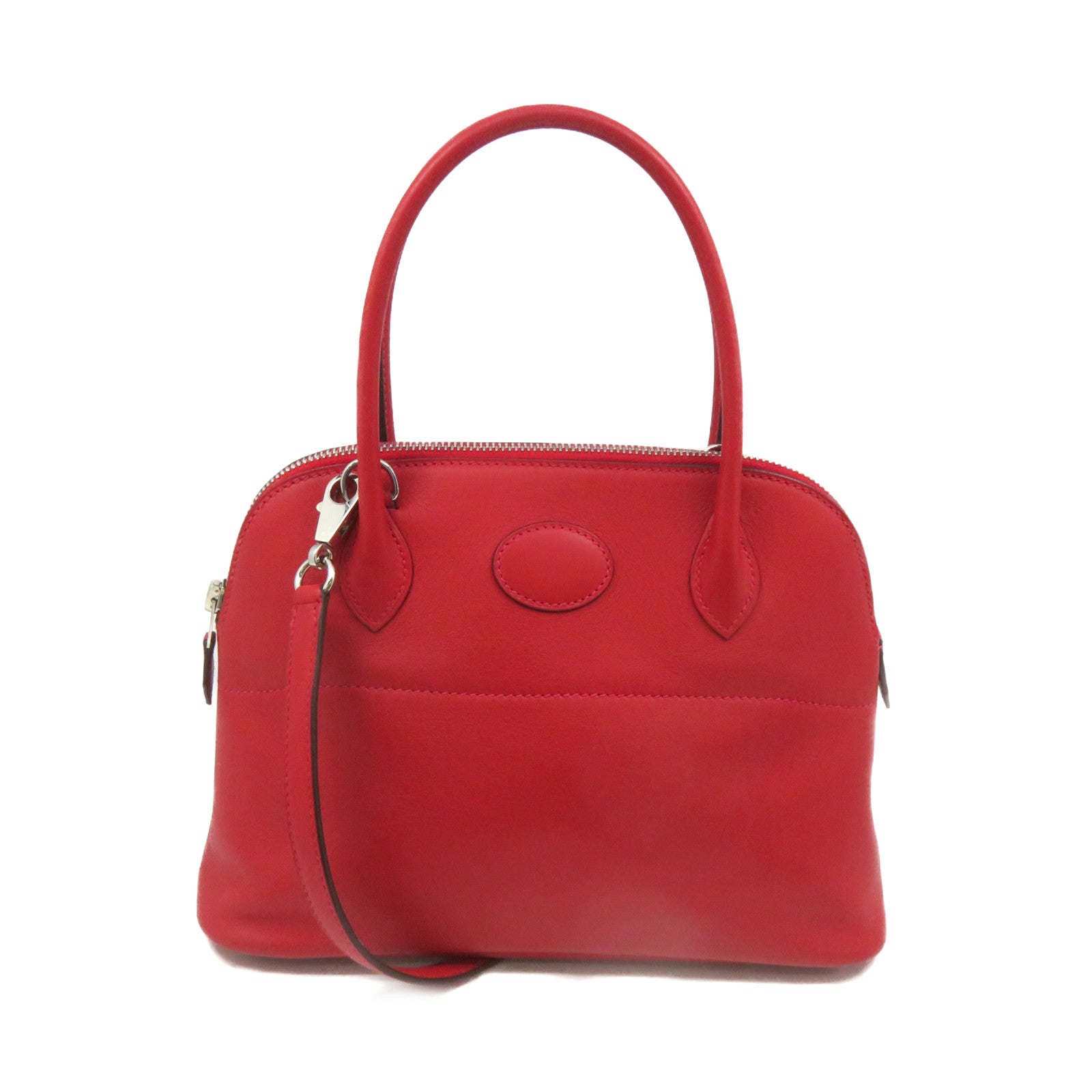 HERMES 【激减优惠】Swift皮革Bolide 27 2Way Shoulder Bag银扣手挽肩背两用袋红色