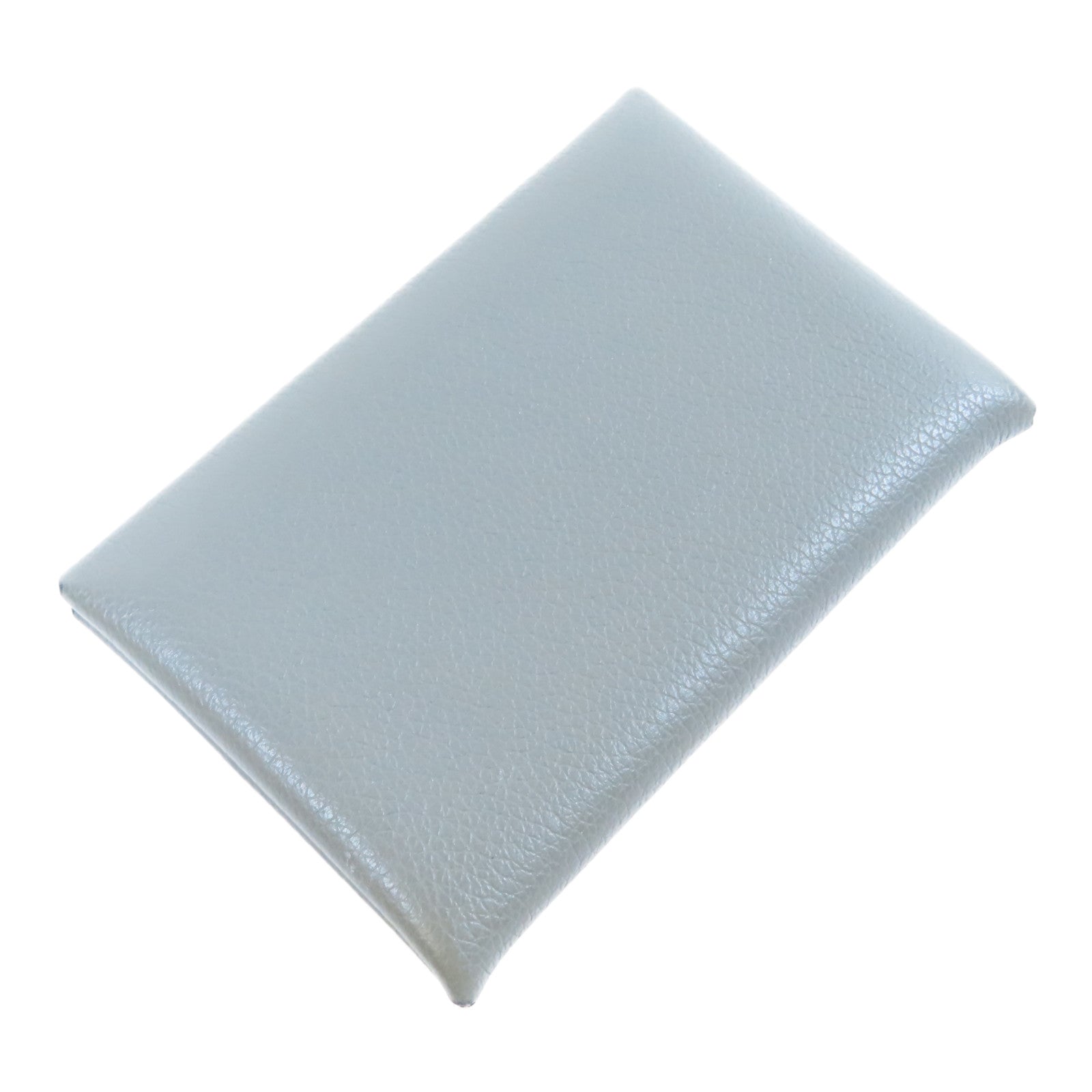 HERMES Evercolor皮革Calvi銀色卡片套Gris Meyer積雨雲灰色