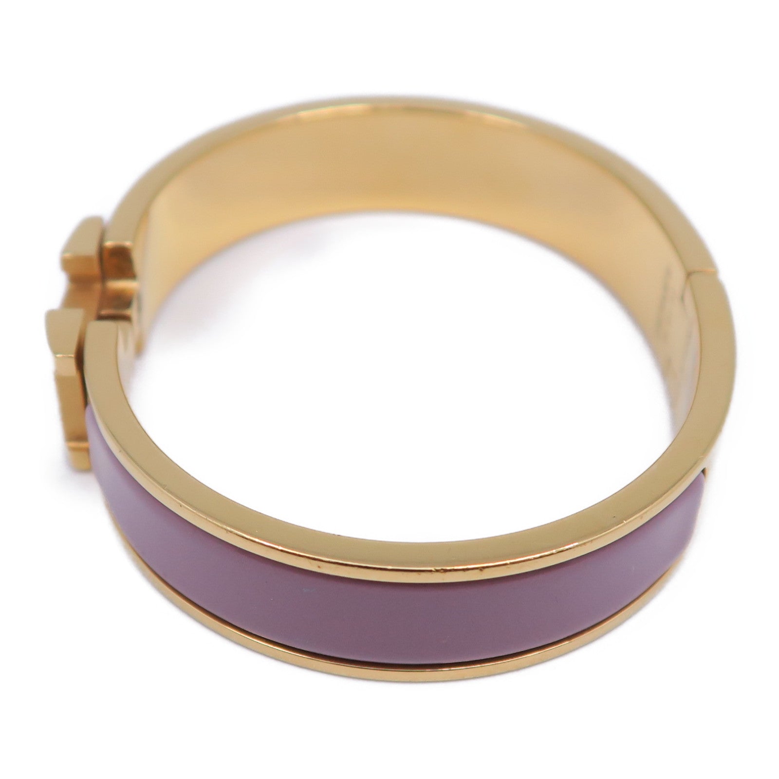 HERMES 金屬Clic H Bracelet手鐲金色/紫色