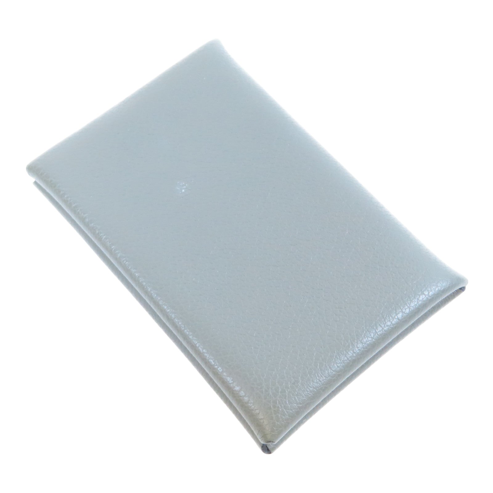 HERMES Evercolor皮革Calvi銀色卡片套Gris Meyer積雨雲灰色
