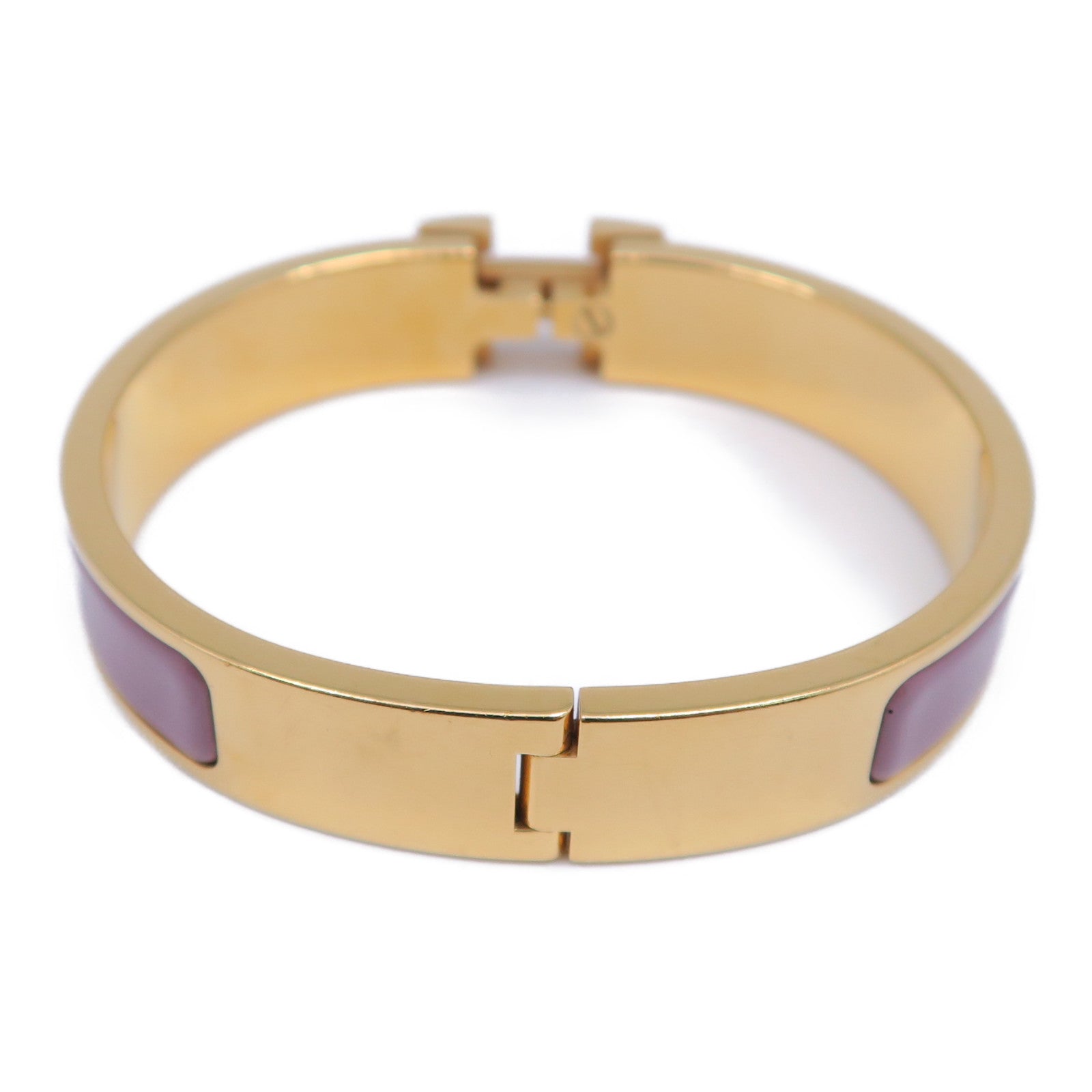 HERMES 金屬Clic H Bracelet手鐲金色/紫色