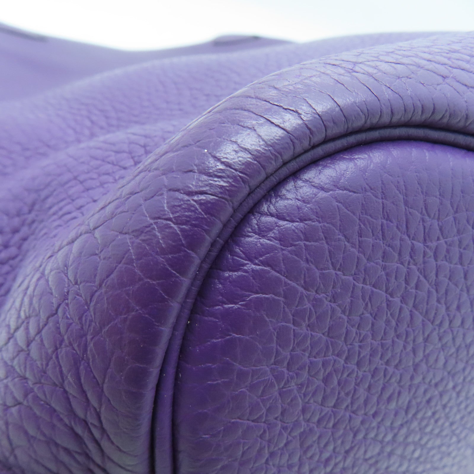 HERMES 【激減優惠】Clemence皮革So Kelly 26 One Shoulder銀扣肩背袋紫色