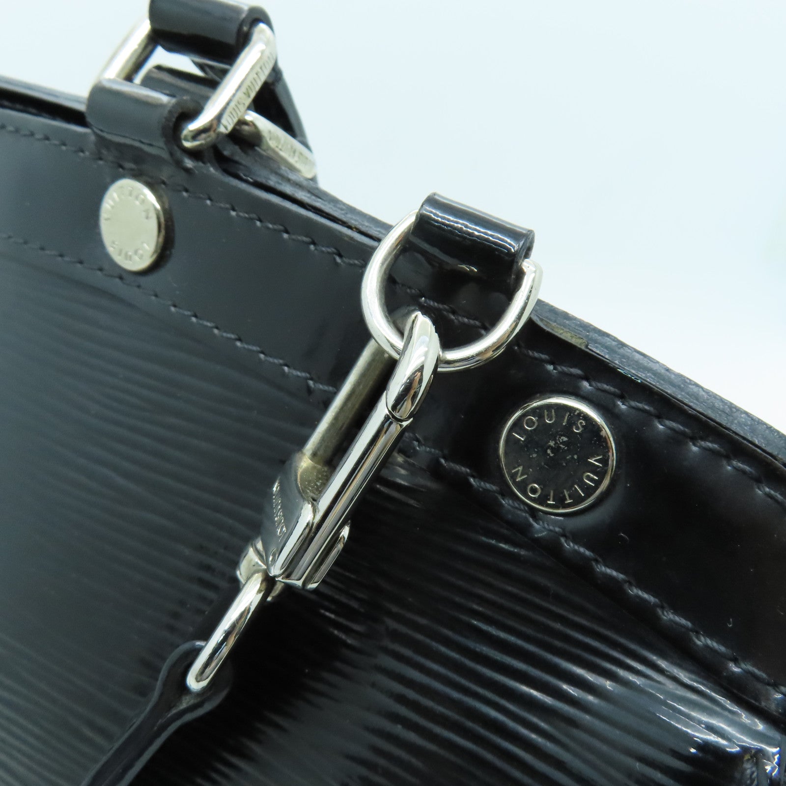 LOUIS VUITTON Epi Electric Brea MM銀扣手挽肩背兩用袋黑色