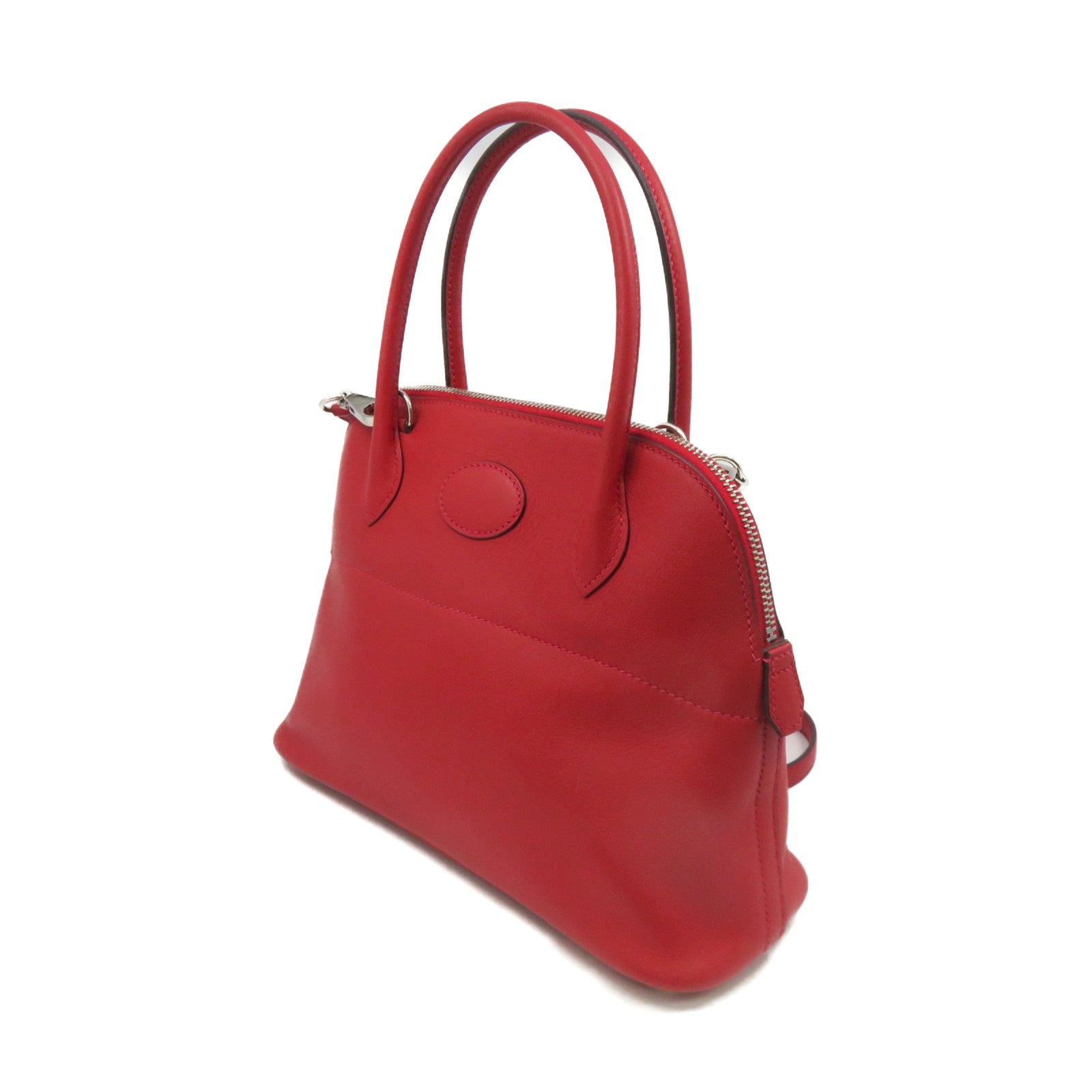HERMES 【激减优惠】Swift皮革Bolide 27 2Way Shoulder Bag银扣手挽肩背两用袋红色
