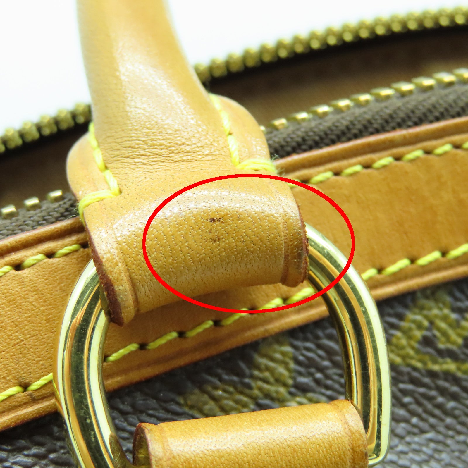 LOUIS VUITTON Monogram Tivoli PM Gold Buckle Handle Bag Brown