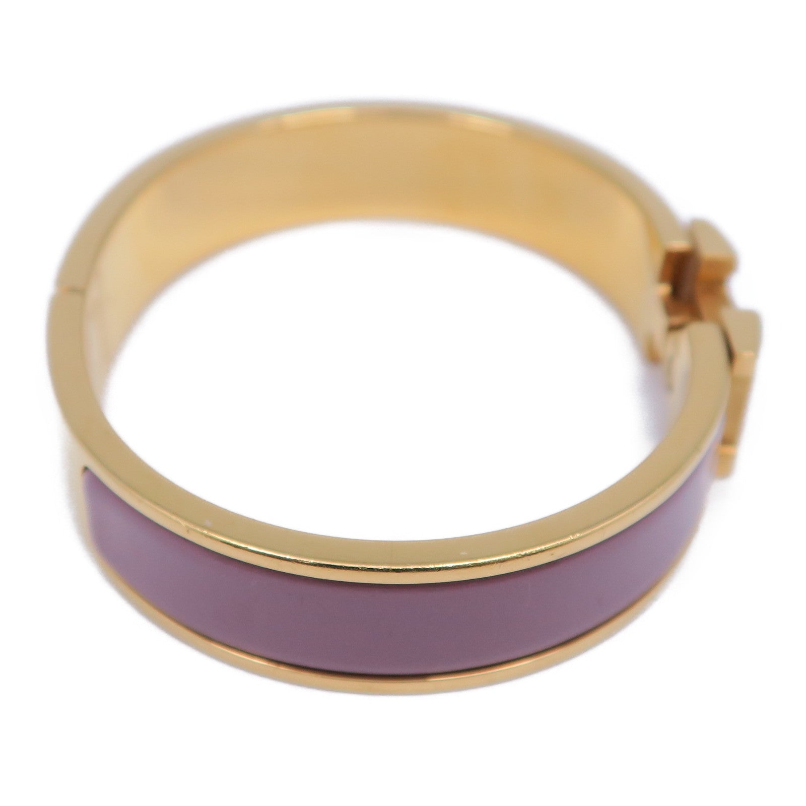 HERMES 金屬Clic H Bracelet手鐲金色/紫色