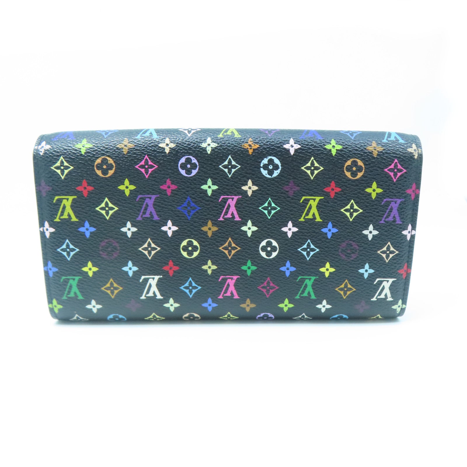 LOUIS VUITTON Monogram Multicolore Long Wallet gold buckle long wallet black