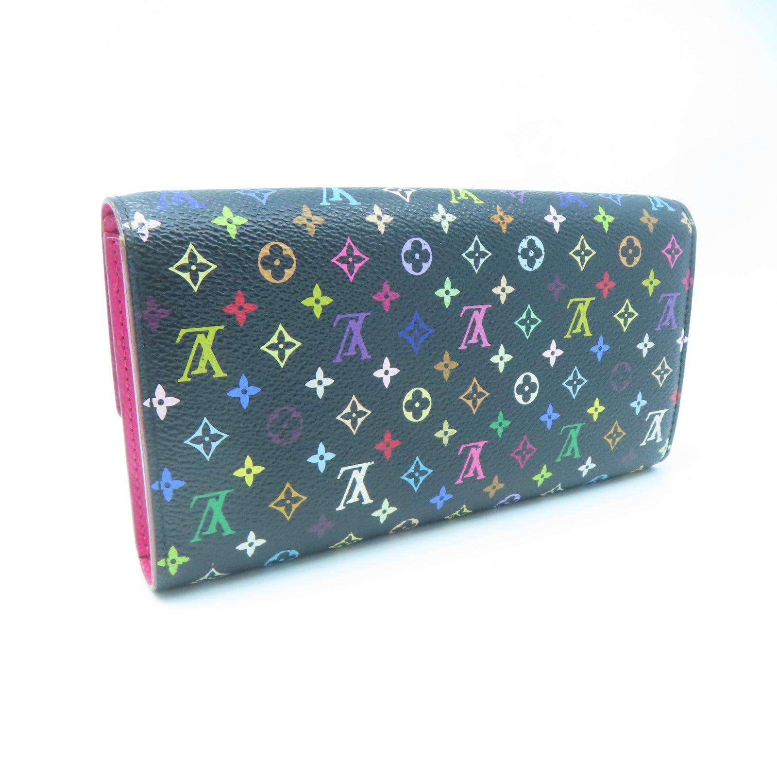 LOUIS VUITTON Monogram Multicolore Long Wallet gold buckle long wallet black