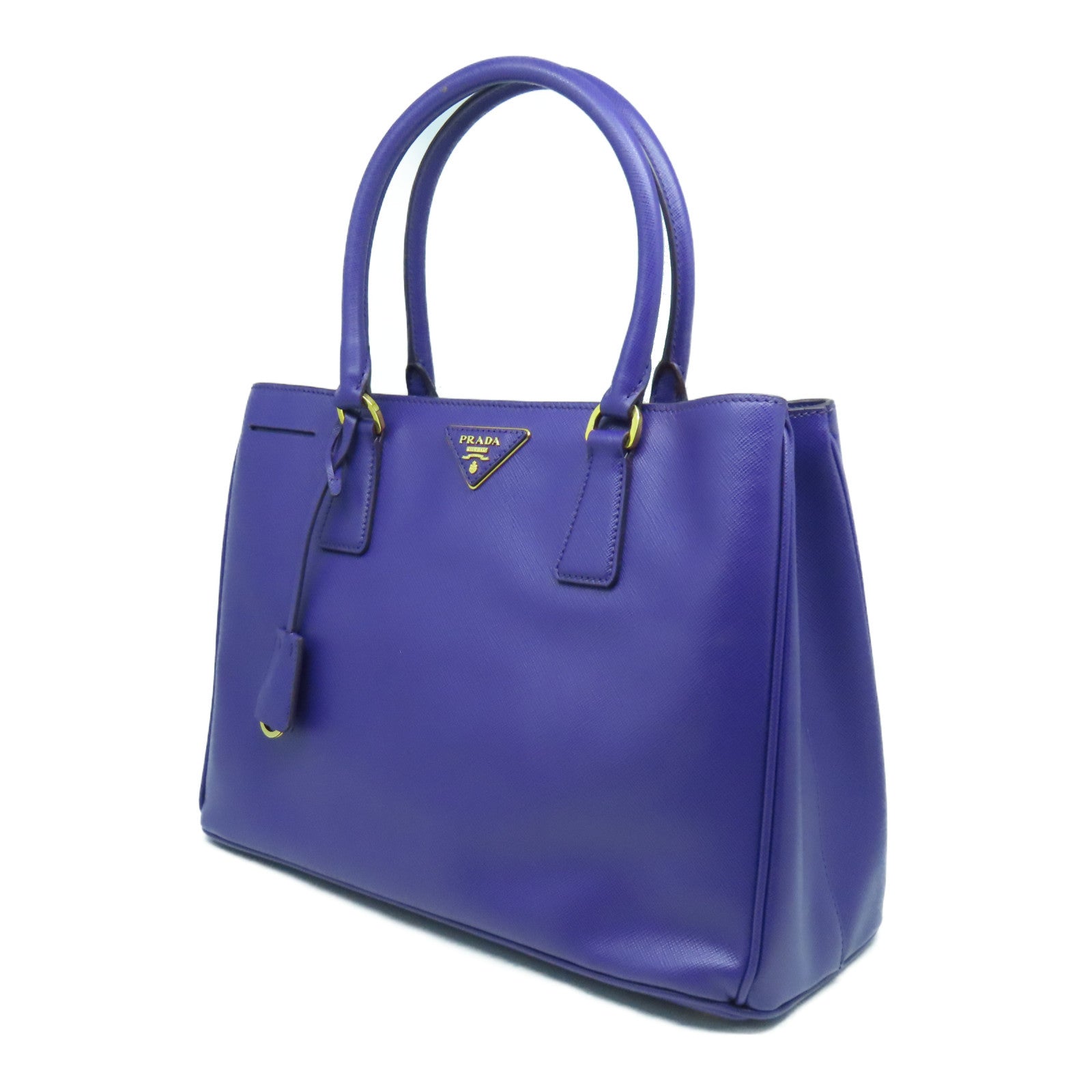 PRADA 牛皮皮革Shoulder Bag金扣手挽肩背兩用袋紫色