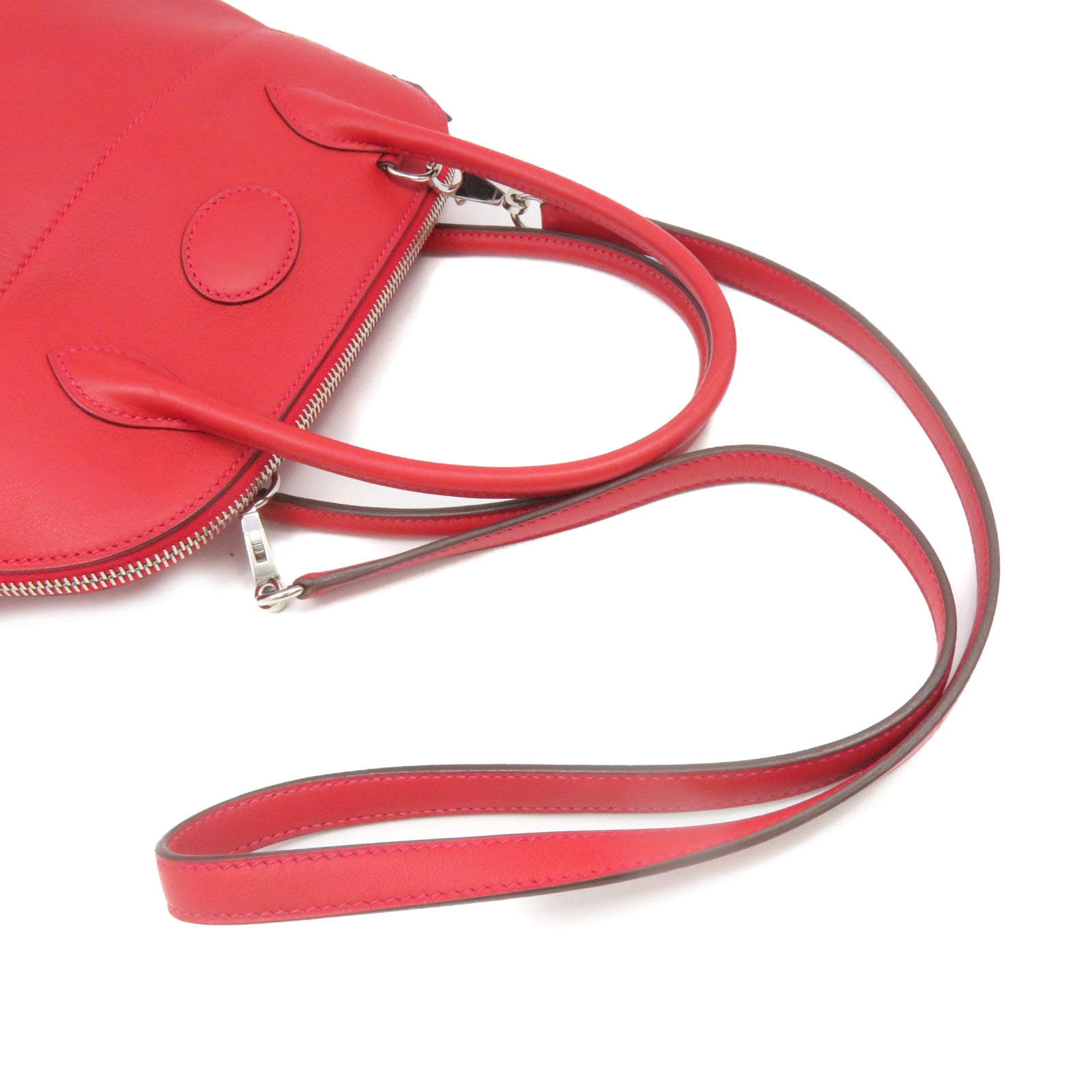 HERMES 【激减优惠】Swift皮革Bolide 27 2Way Shoulder Bag银扣手挽肩背两用袋红色