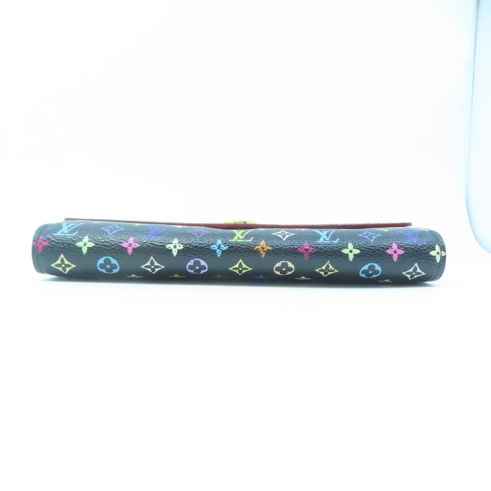 LOUIS VUITTON Monogram Multicolore Long Wallet gold buckle long wallet black