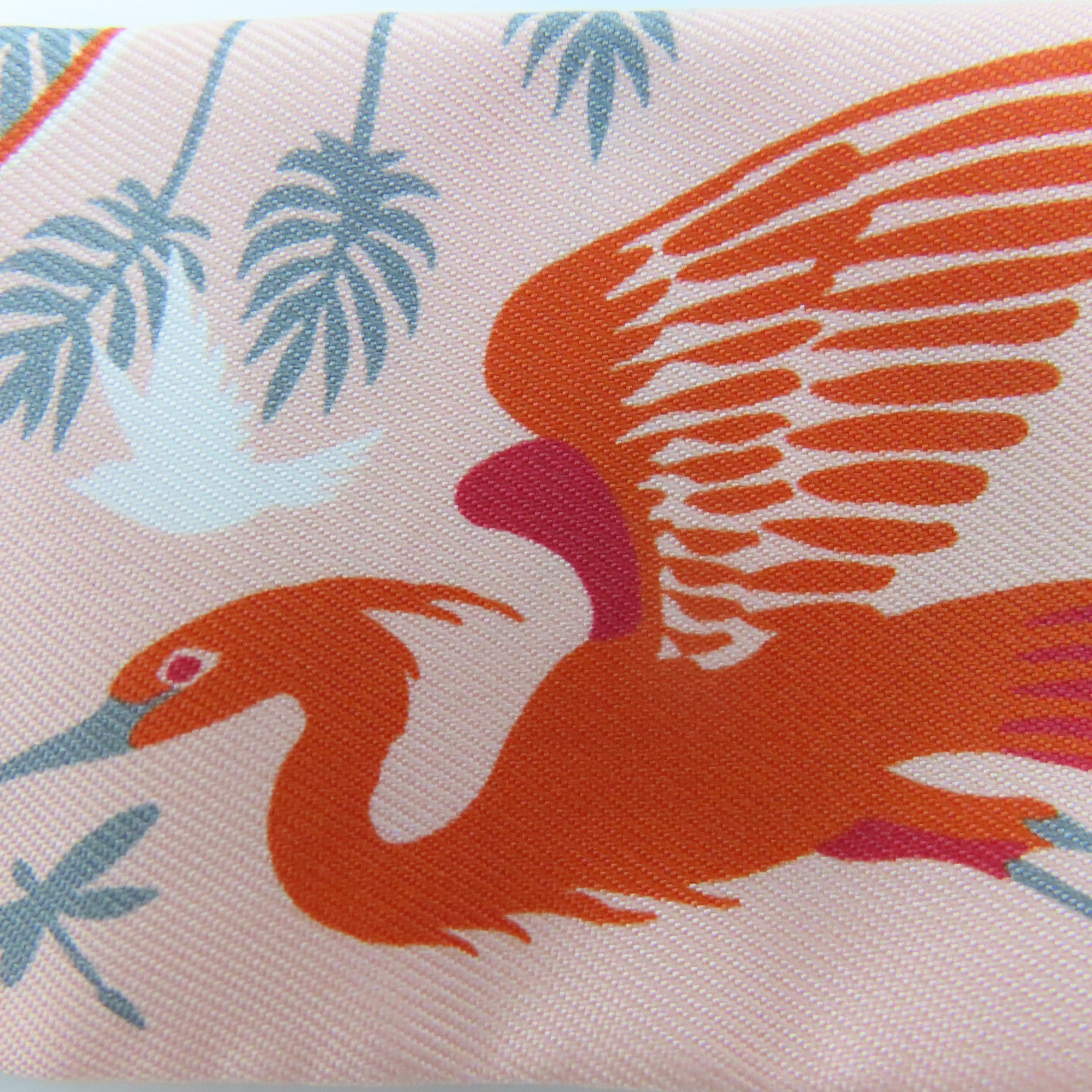 HERMES 絲質Twilly絲巾紅色/灰色