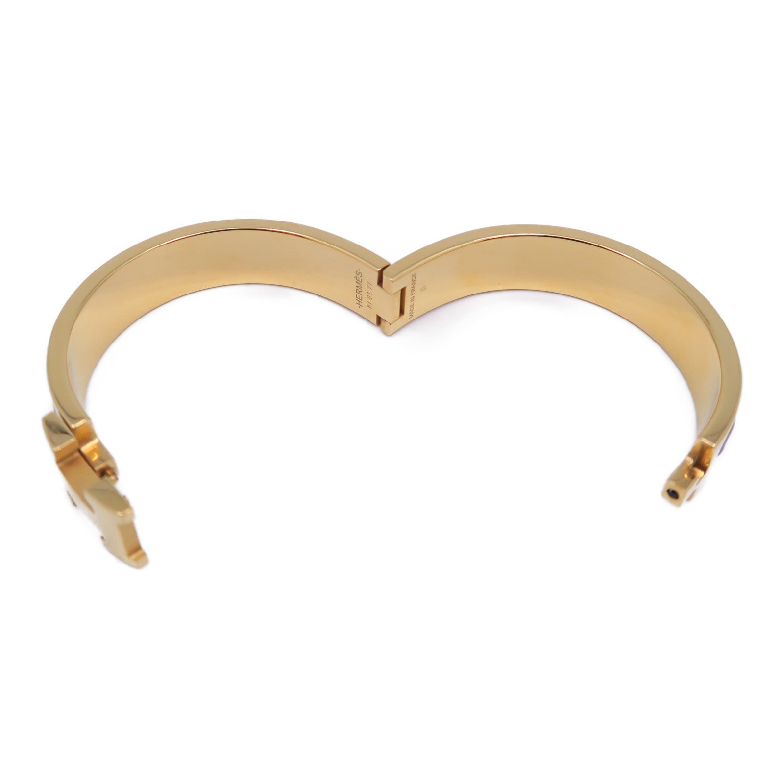 HERMES 金屬Clic H Bracelet手鐲金色/紫色
