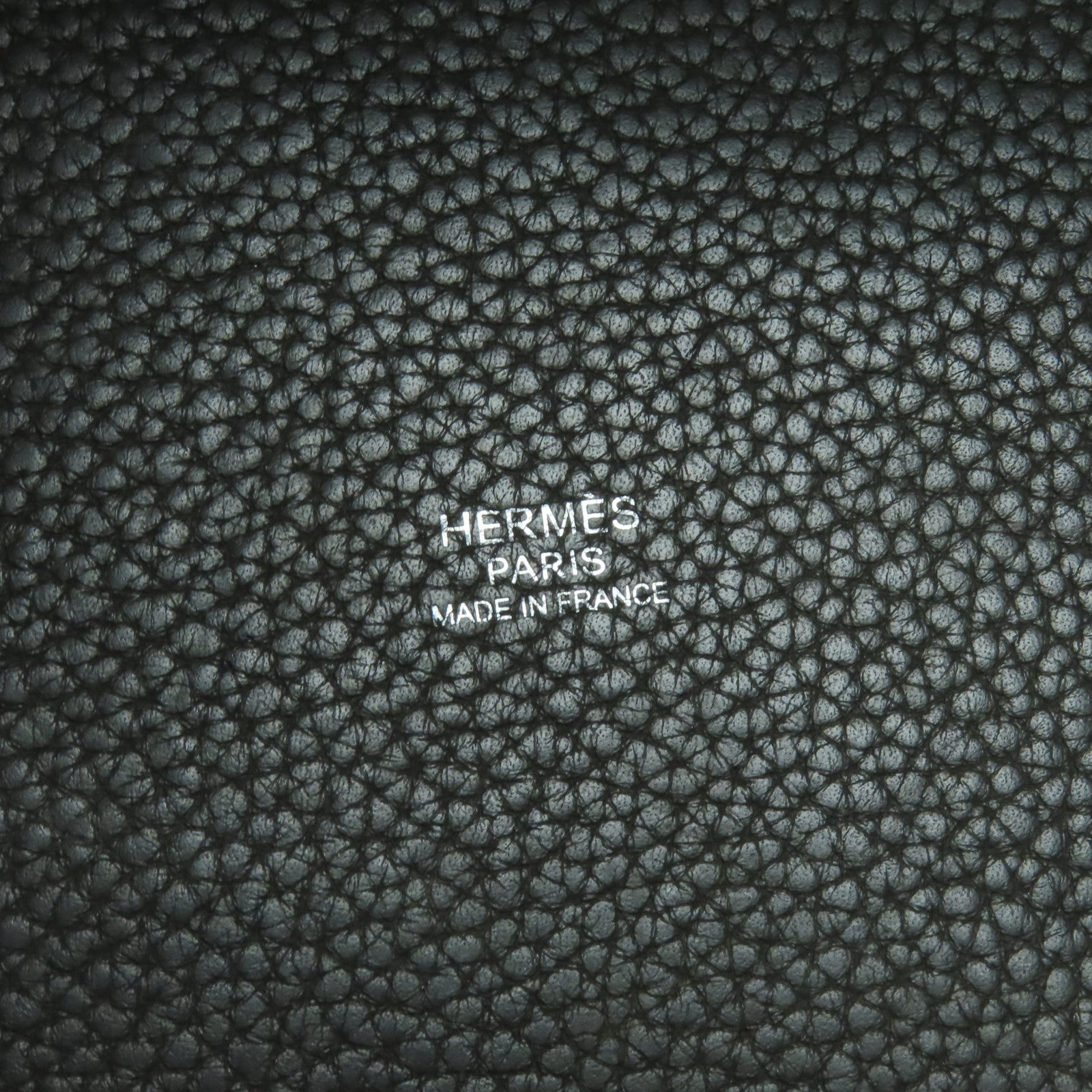 HERMES Togo皮革Picotin MM銀扣手挽袋深灰色