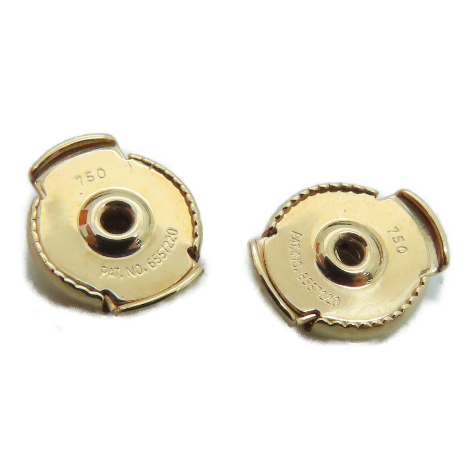 HERMES 18K黃金Boutons d'oreiles Chaine耳環金色/黑色