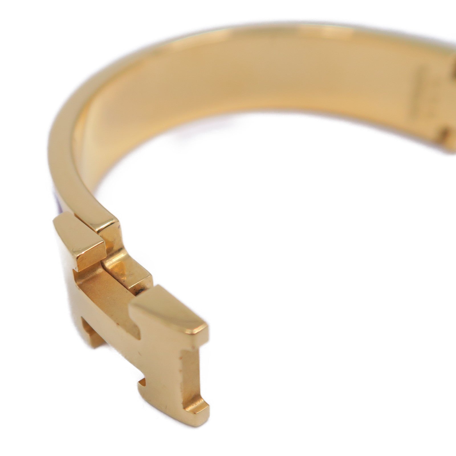HERMES 金屬Clic H Bracelet手鐲金色/紫色
