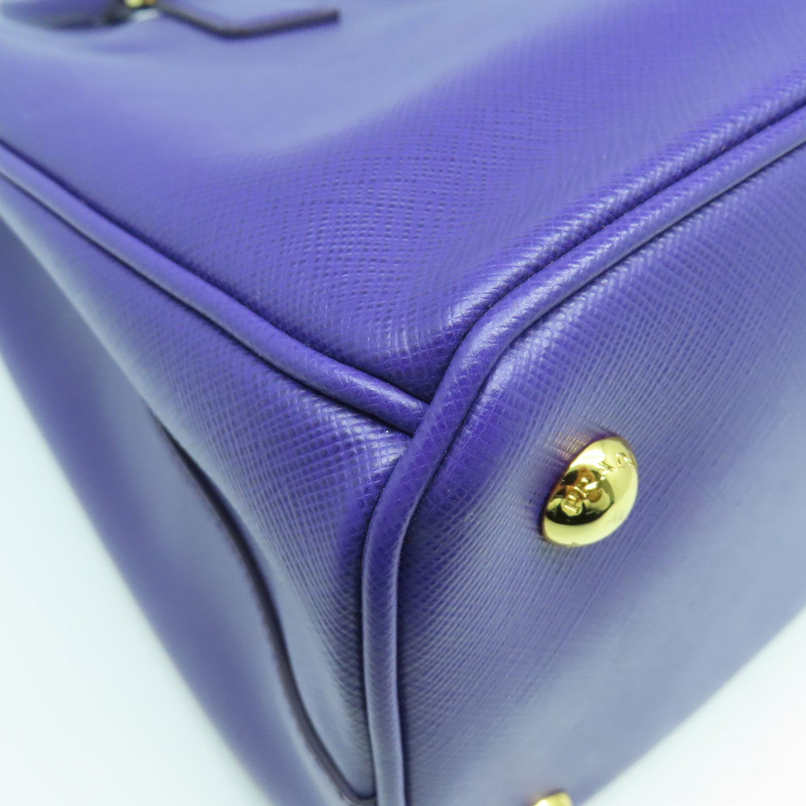 PRADA 牛皮皮革Shoulder Bag金扣手挽肩背兩用袋紫色