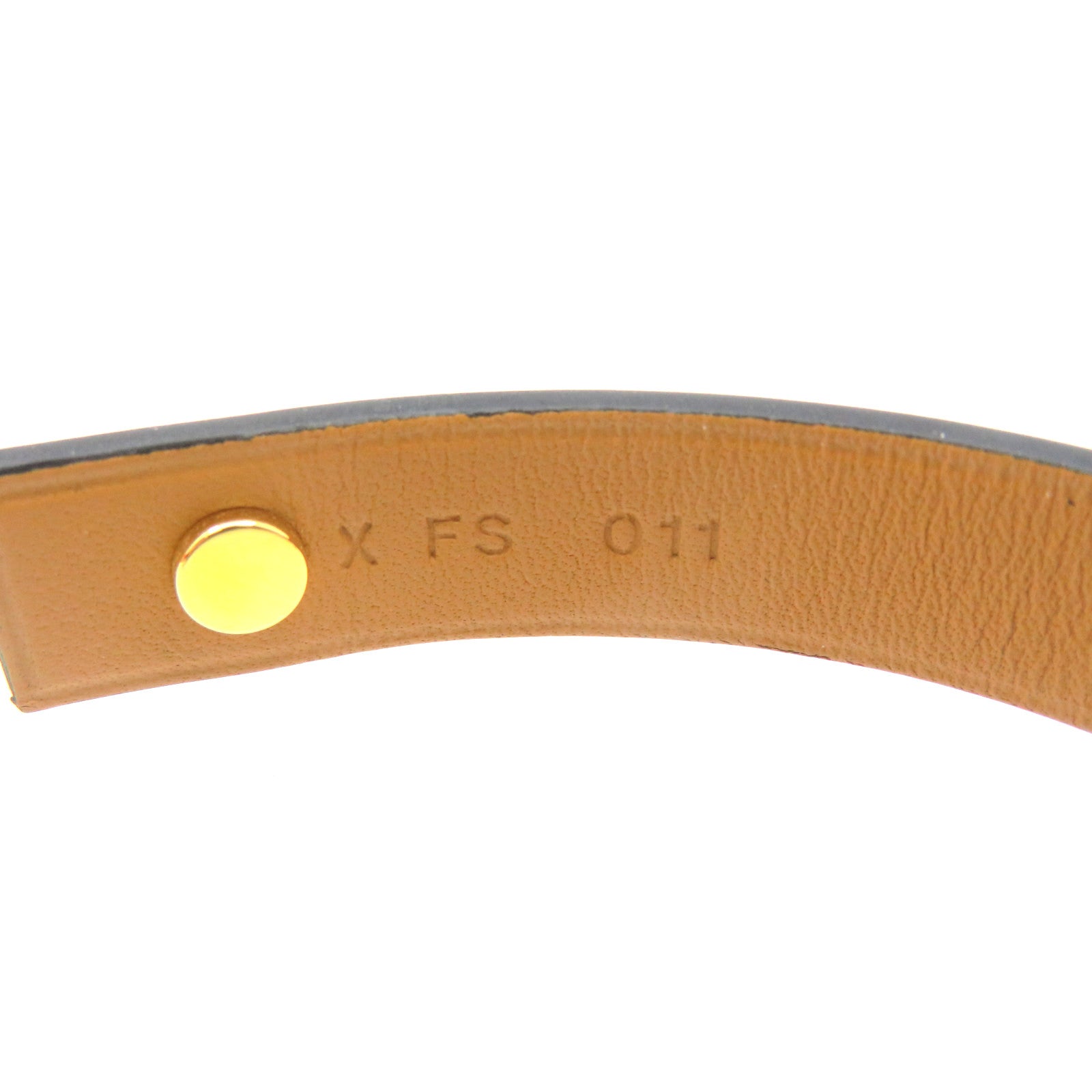 HERMES 牛皮皮革Bracelet T2金扣手链黑色/金色