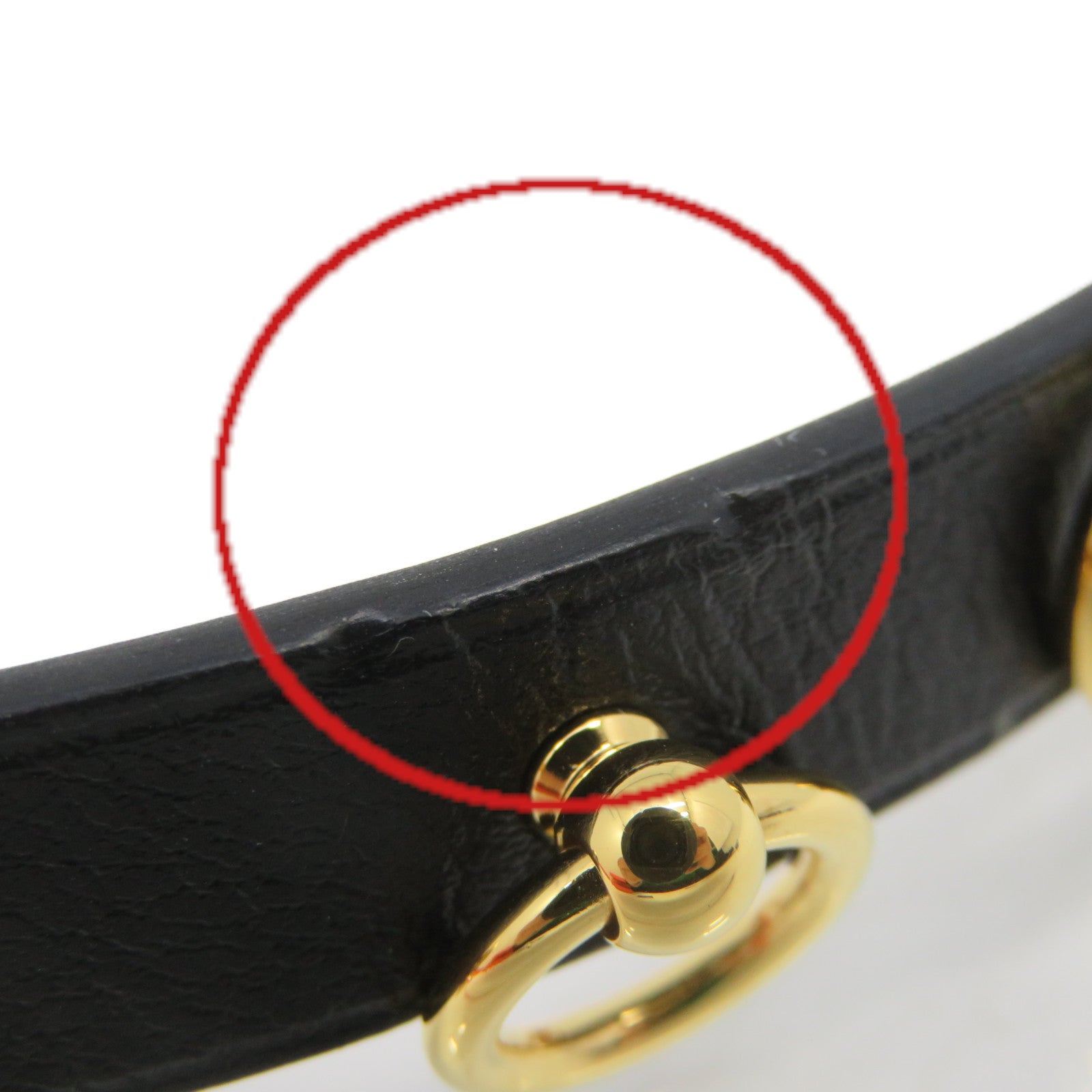 HERMES 牛皮皮革Bracelet T2金扣手链黑色/金色