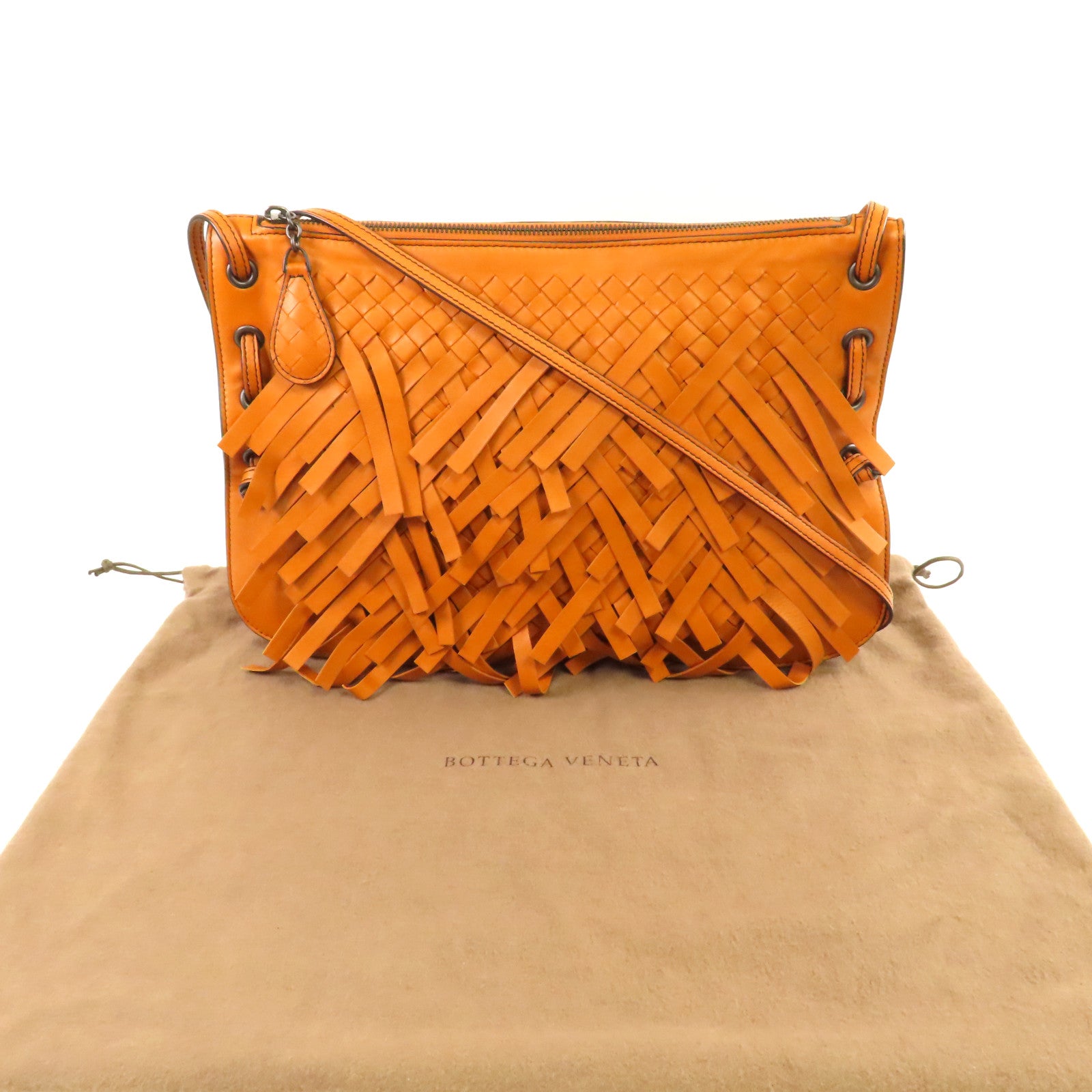 BOTTEGA VENETA 織紋牛皮皮革Shoulder Bag肩背袋啡色