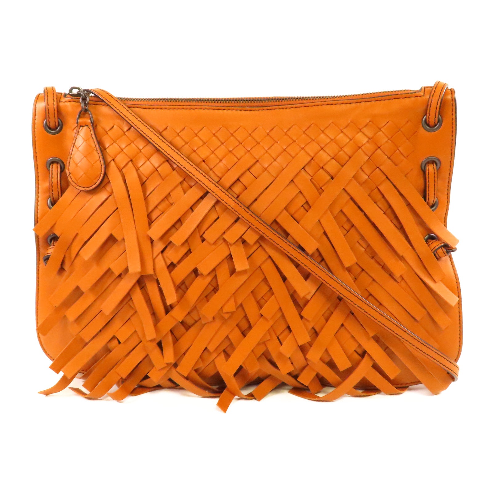 BOTTEGA VENETA 織紋牛皮皮革Shoulder Bag肩背袋啡色