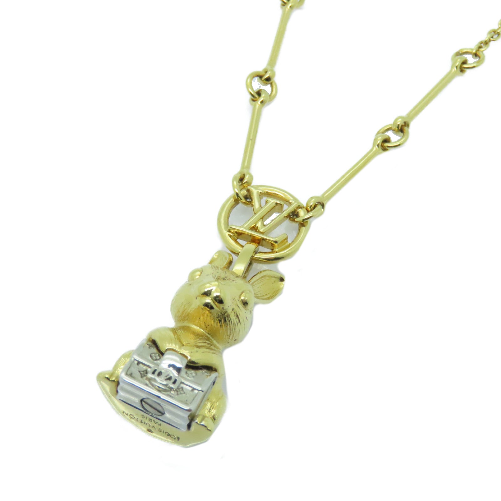 LOUIS VUITTON 金屬Bunny Necklace項鍊金色