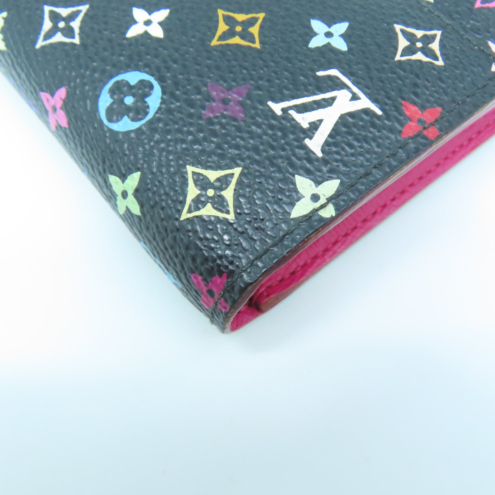 LOUIS VUITTON Monogram Multicolore Long Wallet gold buckle long wallet black