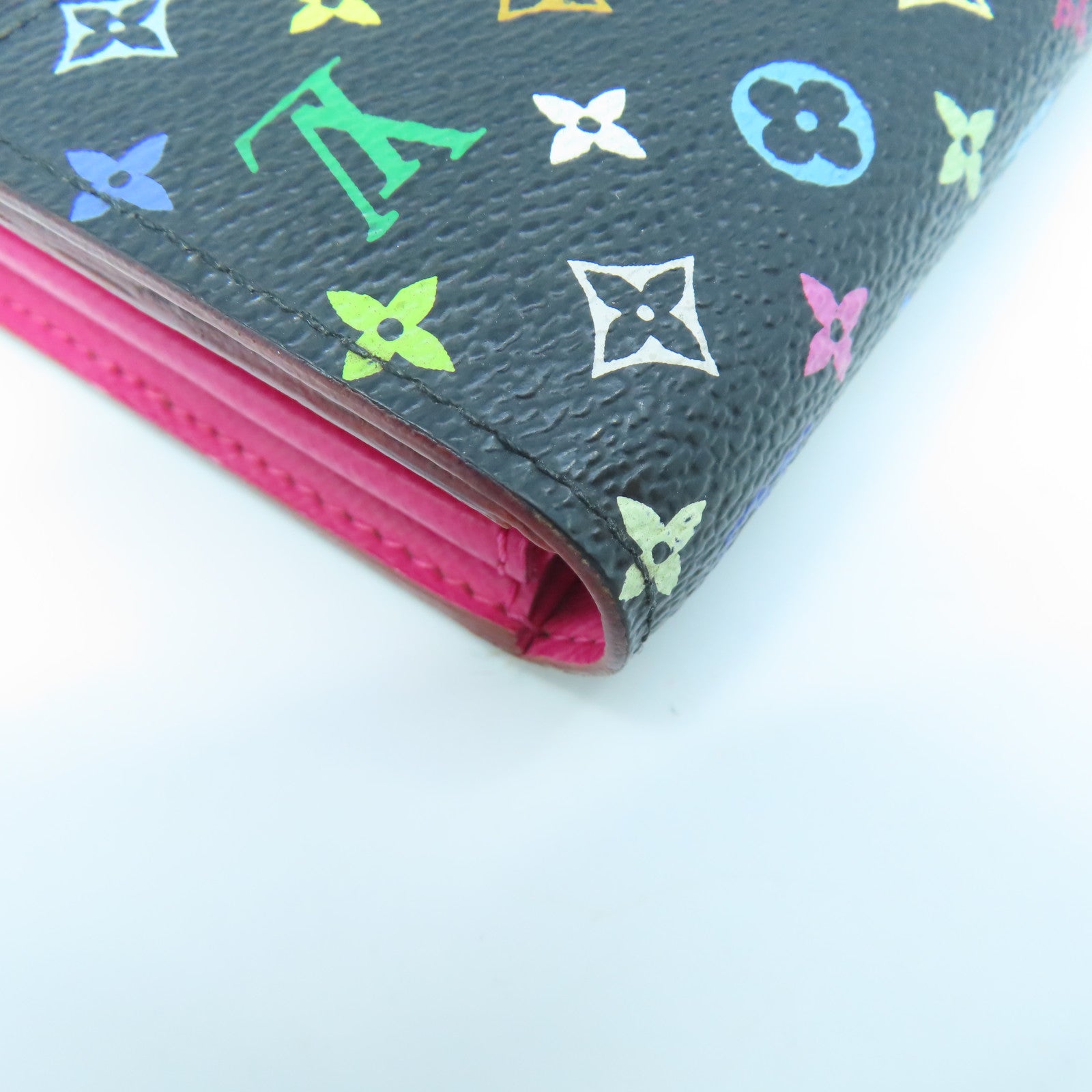 LOUIS VUITTON Monogram Multicolore Long Wallet gold buckle long wallet black