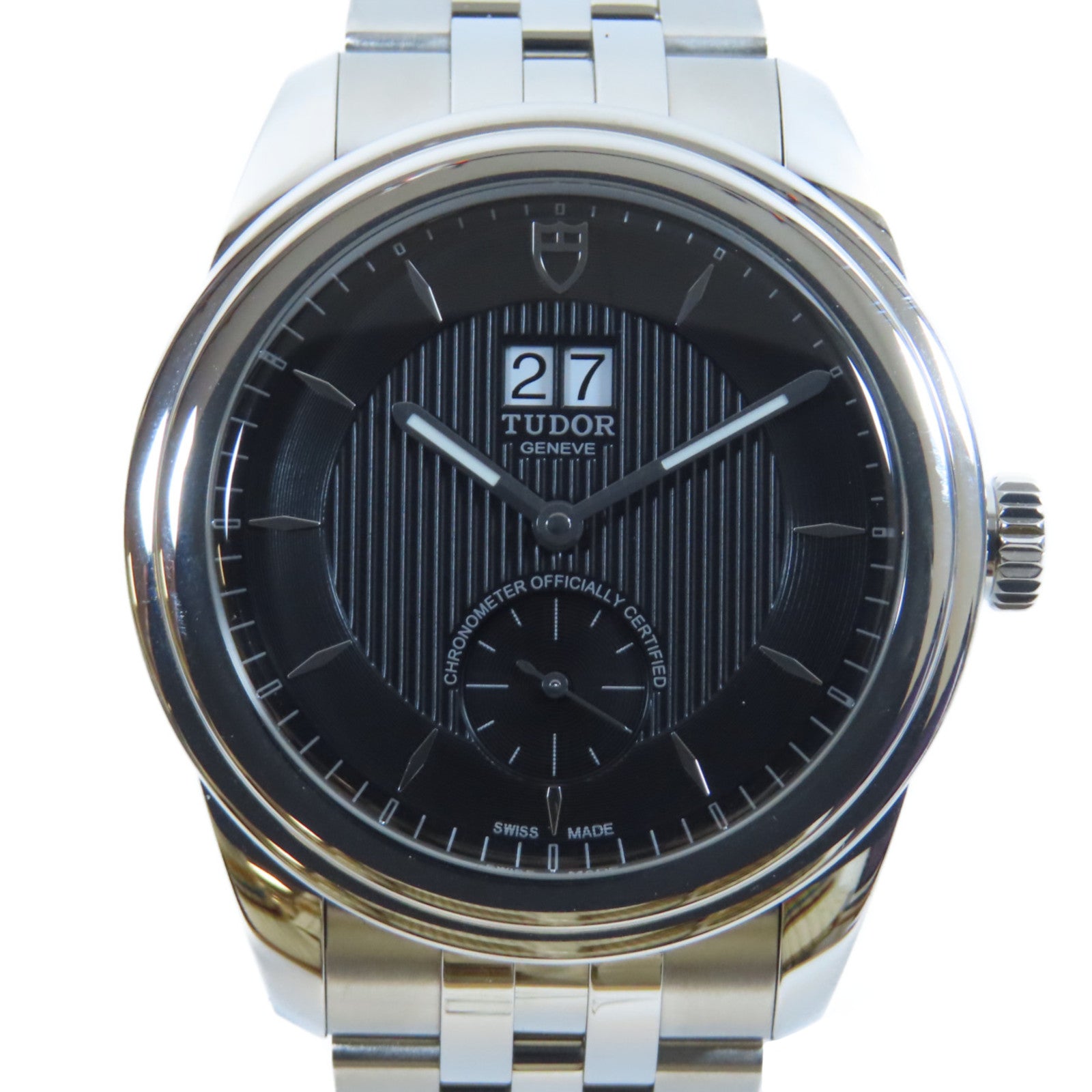 TUDOR Glamour Double Date不鏽鋼手錶自動機芯黑色