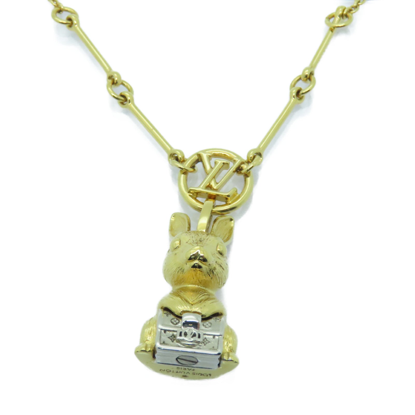 LOUIS VUITTON 金屬Bunny Necklace項鍊金色