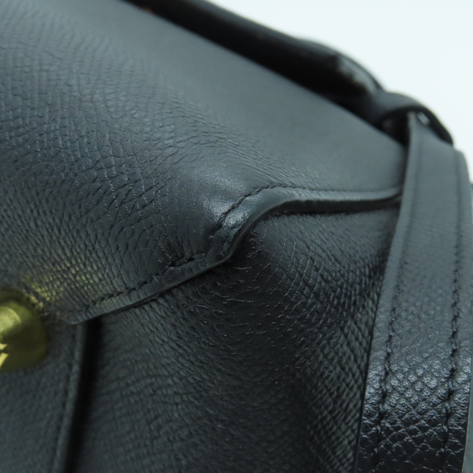 CELINE 牛皮皮革Mini Belt Bag金扣手挽肩背兩用袋深灰色