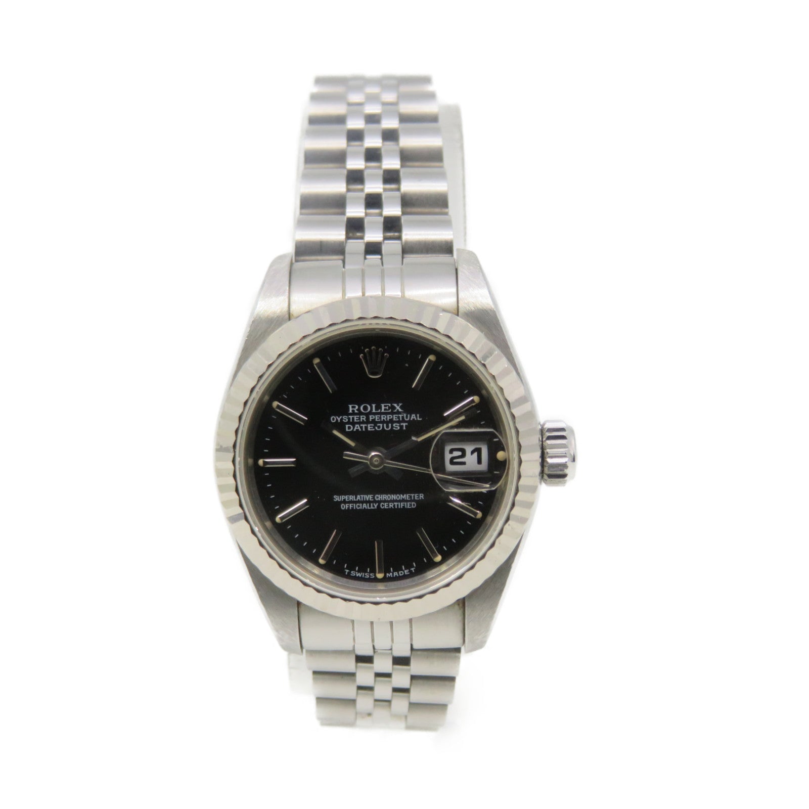 ROLEX Datejust Watch18K White Gold/Stainless Steel Watch Automatic Movement Black
