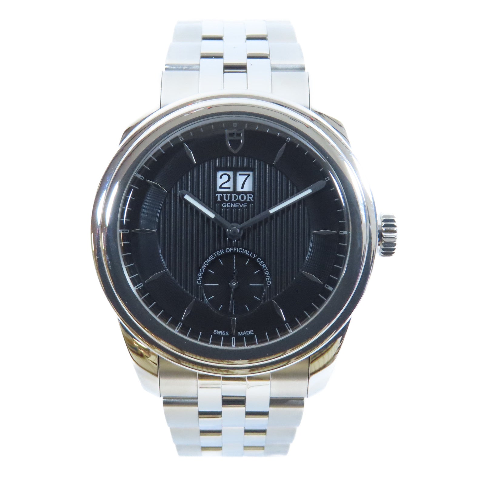 TUDOR Glamour Double Date不鏽鋼手錶自動機芯黑色