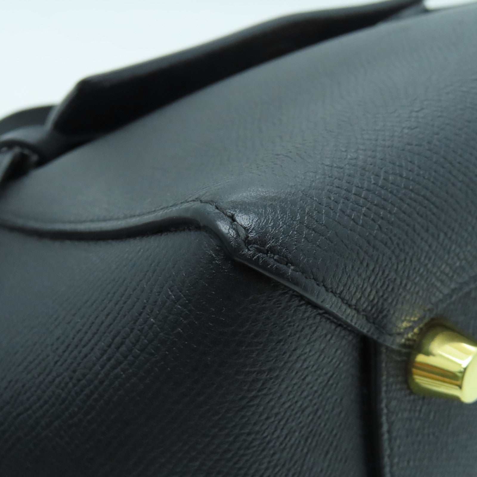 CELINE 牛皮皮革Mini Belt Bag金扣手挽肩背兩用袋深灰色