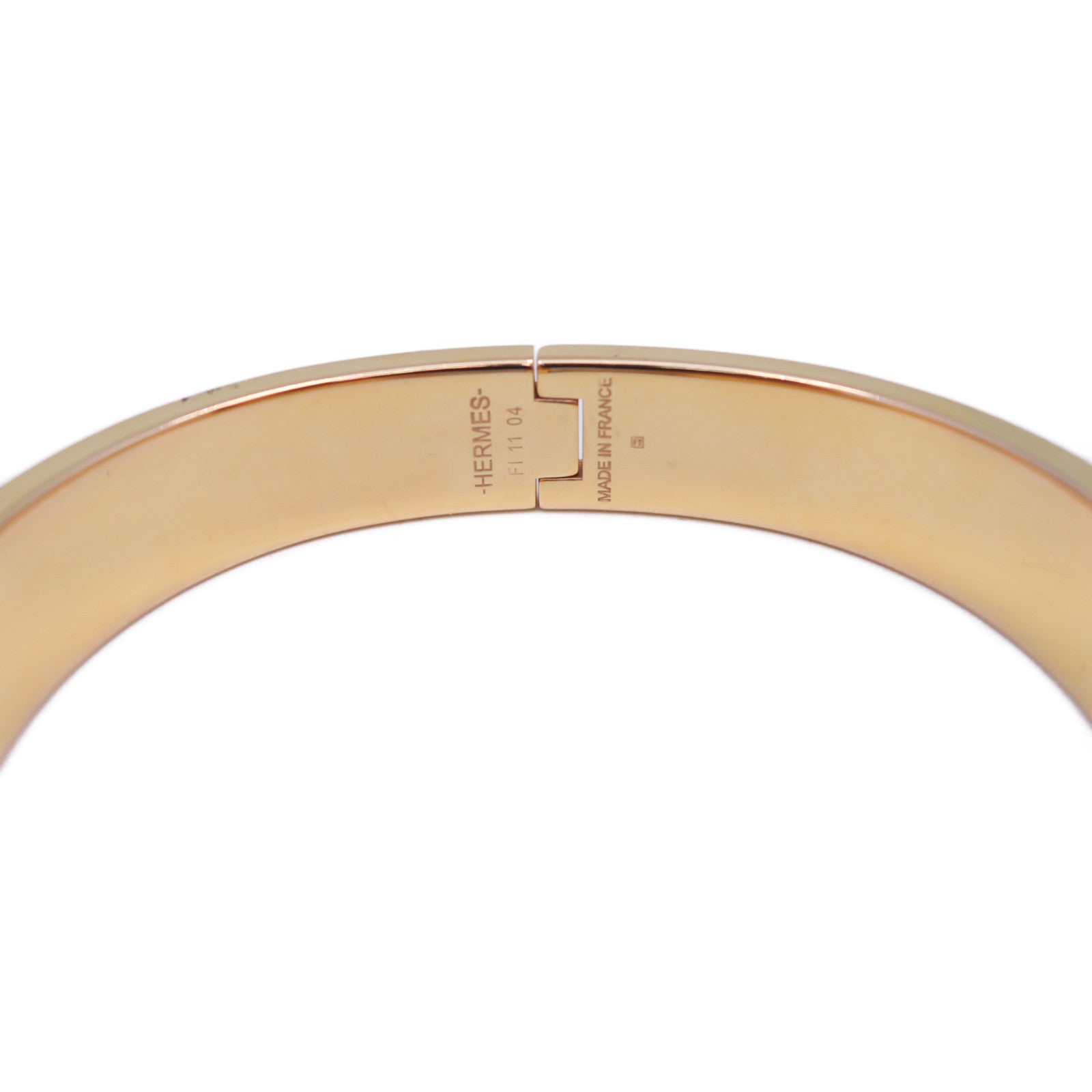 HERMES 金屬Clic H Bracelet手鐲金色/粉紅色
